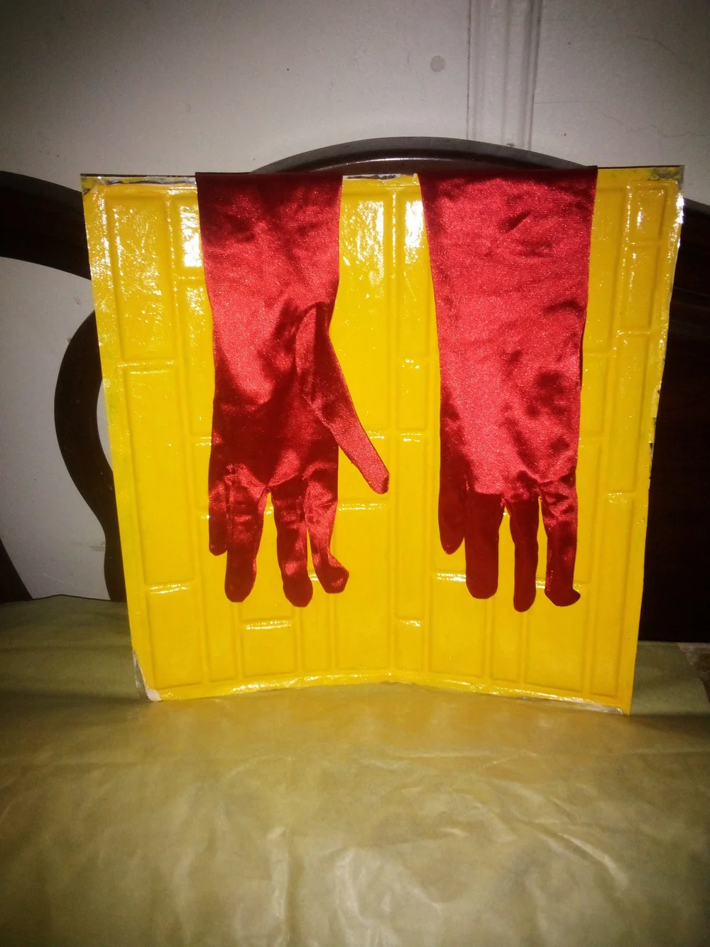 Long Red Satin Opera Gloves Costume Halloween Dress Up